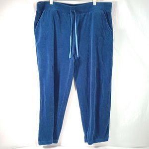 Velvet Velour Lounge Pants White Stag Royal Blue Stretch Drawstring XXL 20P